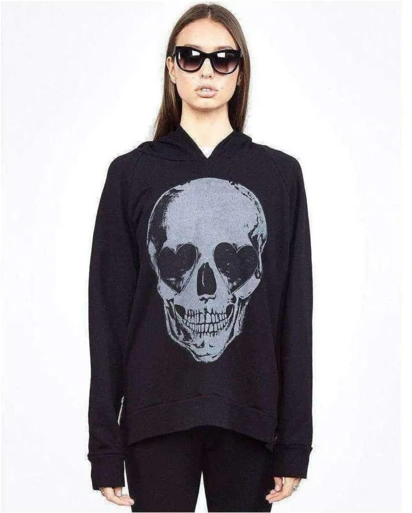 Lauren Moshi Corbin Heart Eye Skull Pullover
