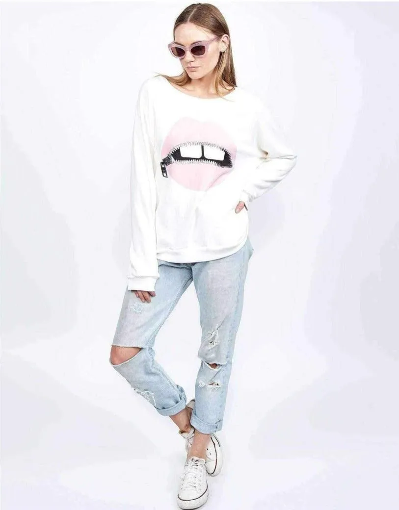 Lauren Moshi Noleta Zipper Mouth Sweatshirt