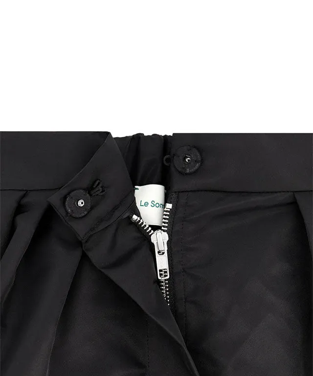 LE SONNET Pocket Volume Skirt - Black