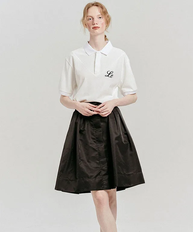 LE SONNET Pocket Volume Skirt - Black