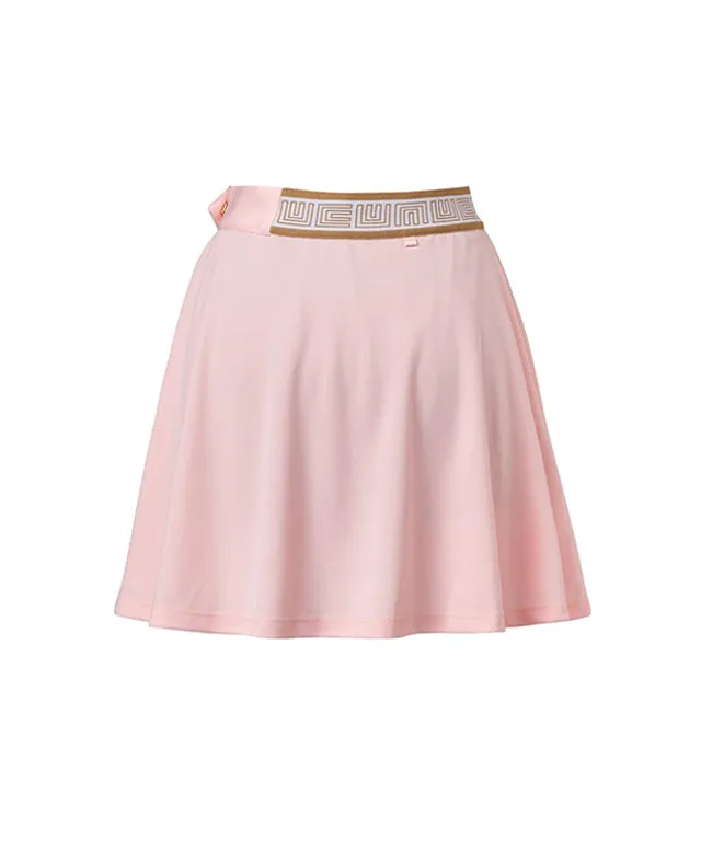 LENUCU Logo Banding Pique Skirt Long .ver - Pink