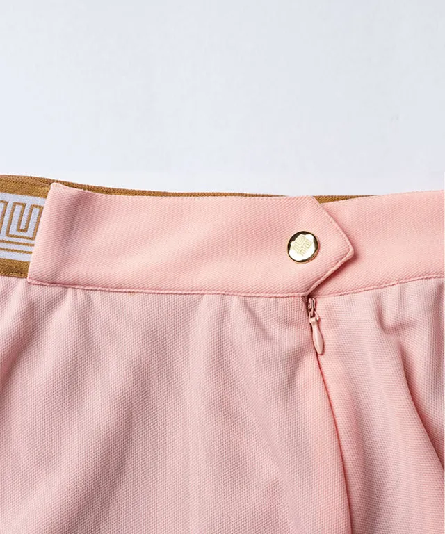 LENUCU Logo Banding Pique Skirt Long .ver - Pink