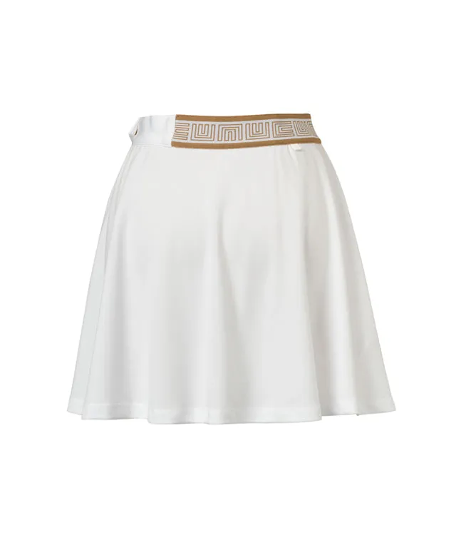 LENUCU Logo Banding Pique Skirt Long .ver - White