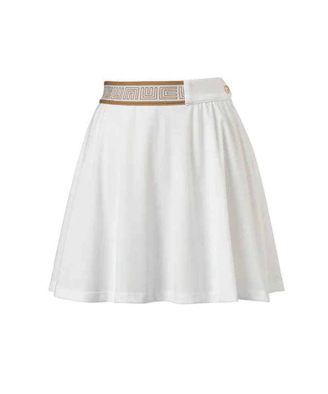 LENUCU Logo Banding Pique Skirt Long .ver - White