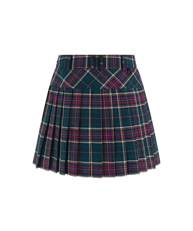 LENUCU Signature Tartan Check Skirt - Purple