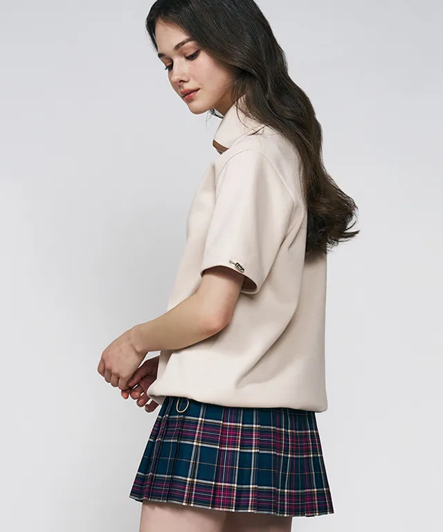 LENUCU Signature Tartan Check Skirt - Purple