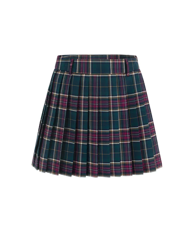LENUCU Signature Tartan Check Skirt - Purple