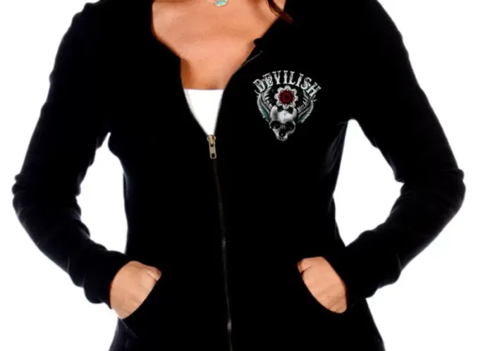 Liberty Wear Collection Tops: Zip Up Hoodie Devilish