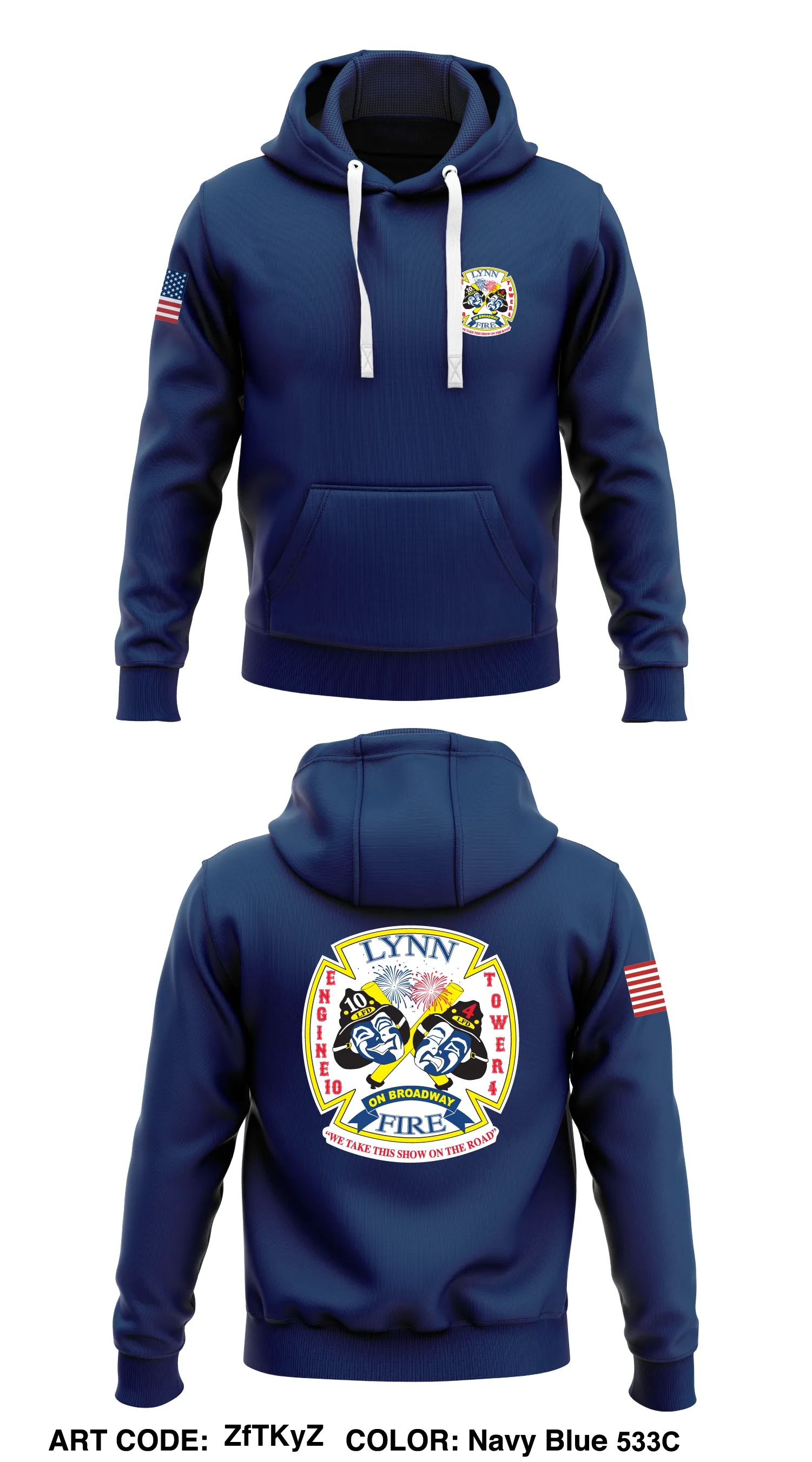 LYNN FIRE DEPT BROADWAY STATION  STORE 1  Core Men's Hooded Performance Sweatshirt - ZfTKyZ