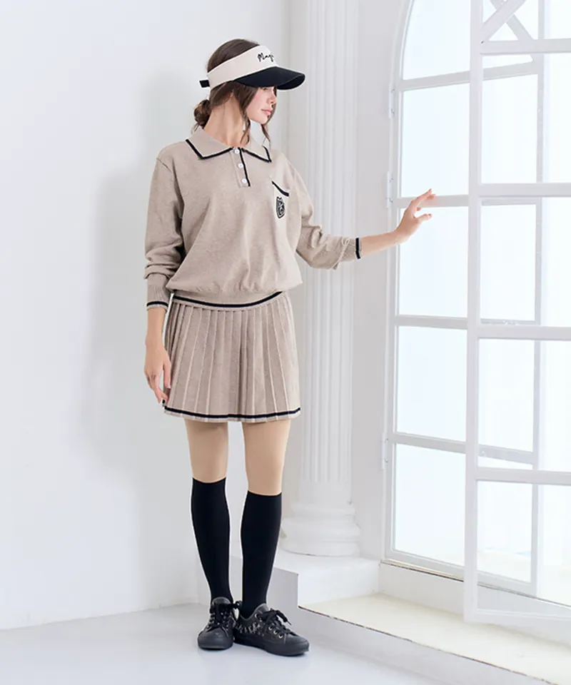MAGIA Pleated Knit Set - Beige