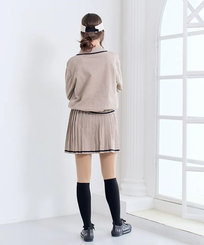 MAGIA Pleated Knit Set - Beige