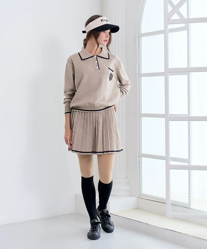 MAGIA Pleated Knit Set - Beige