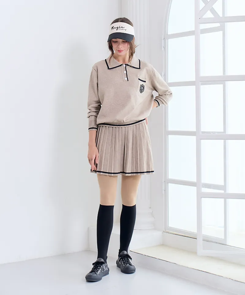 MAGIA Pleated Knit Set - Beige