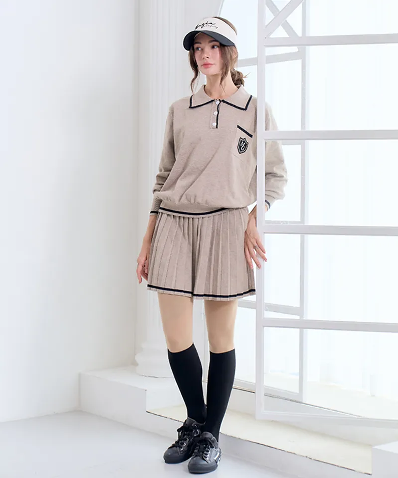 MAGIA Pleated Knit Set - Beige