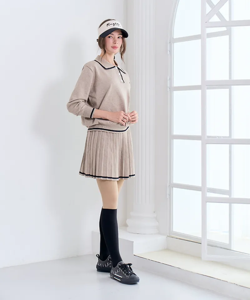 MAGIA Pleated Knit Set - Beige