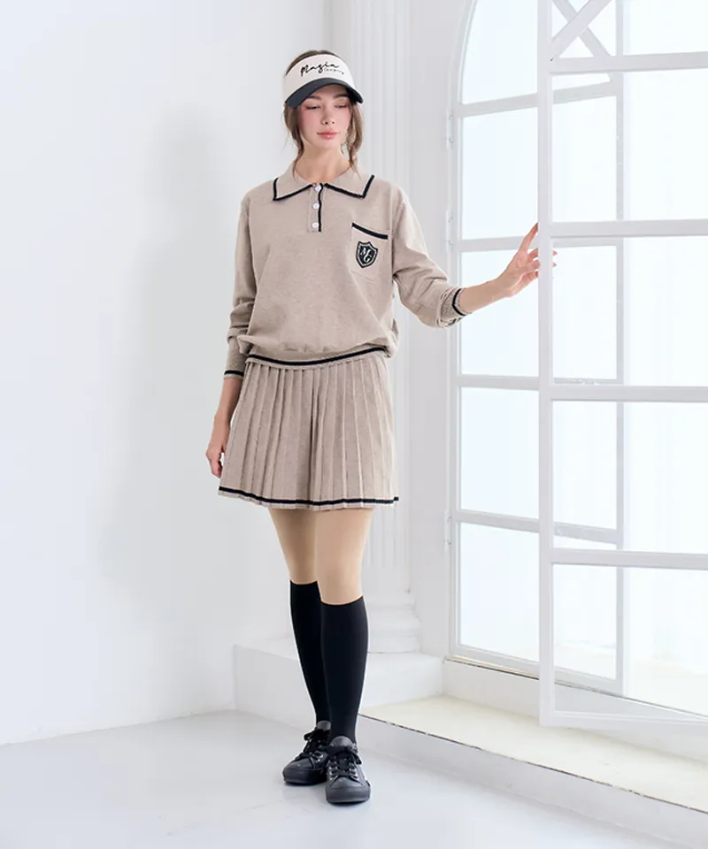 MAGIA Pleated Knit Set - Beige