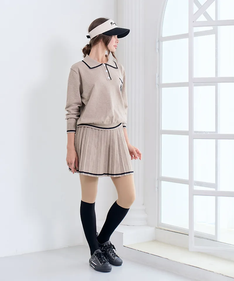 MAGIA Pleated Knit Set - Beige