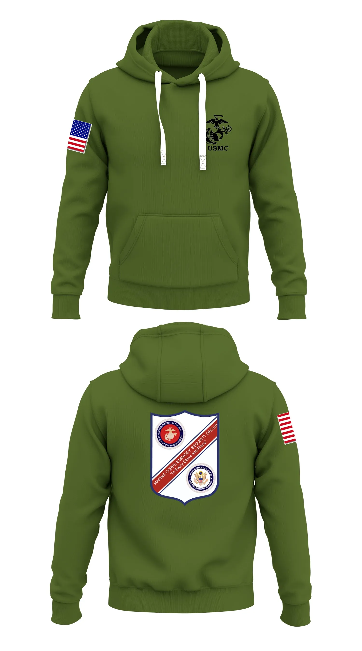 Marine Security Guard Store 1  Core Men's Hooded Performance Sweatshirt - 65698197663
