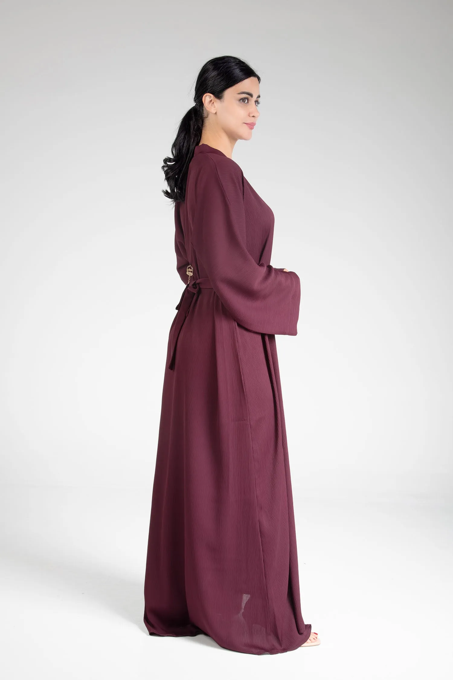 Maroon Open Abaya