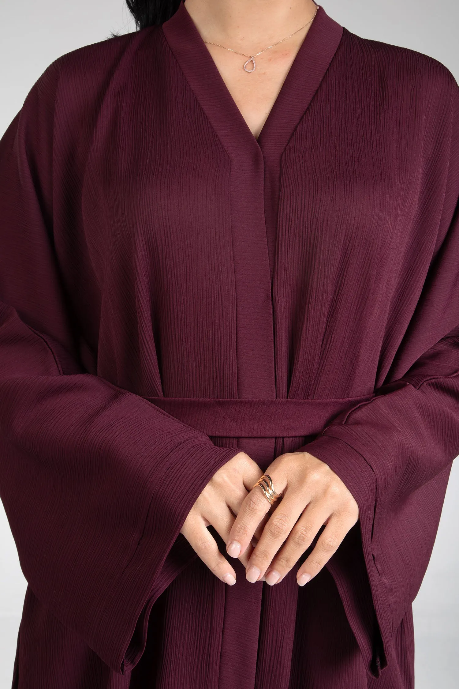 Maroon Open Abaya