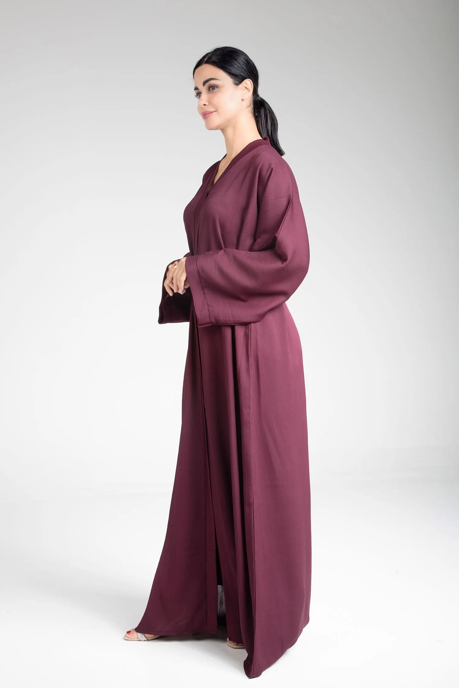 Maroon Open Abaya
