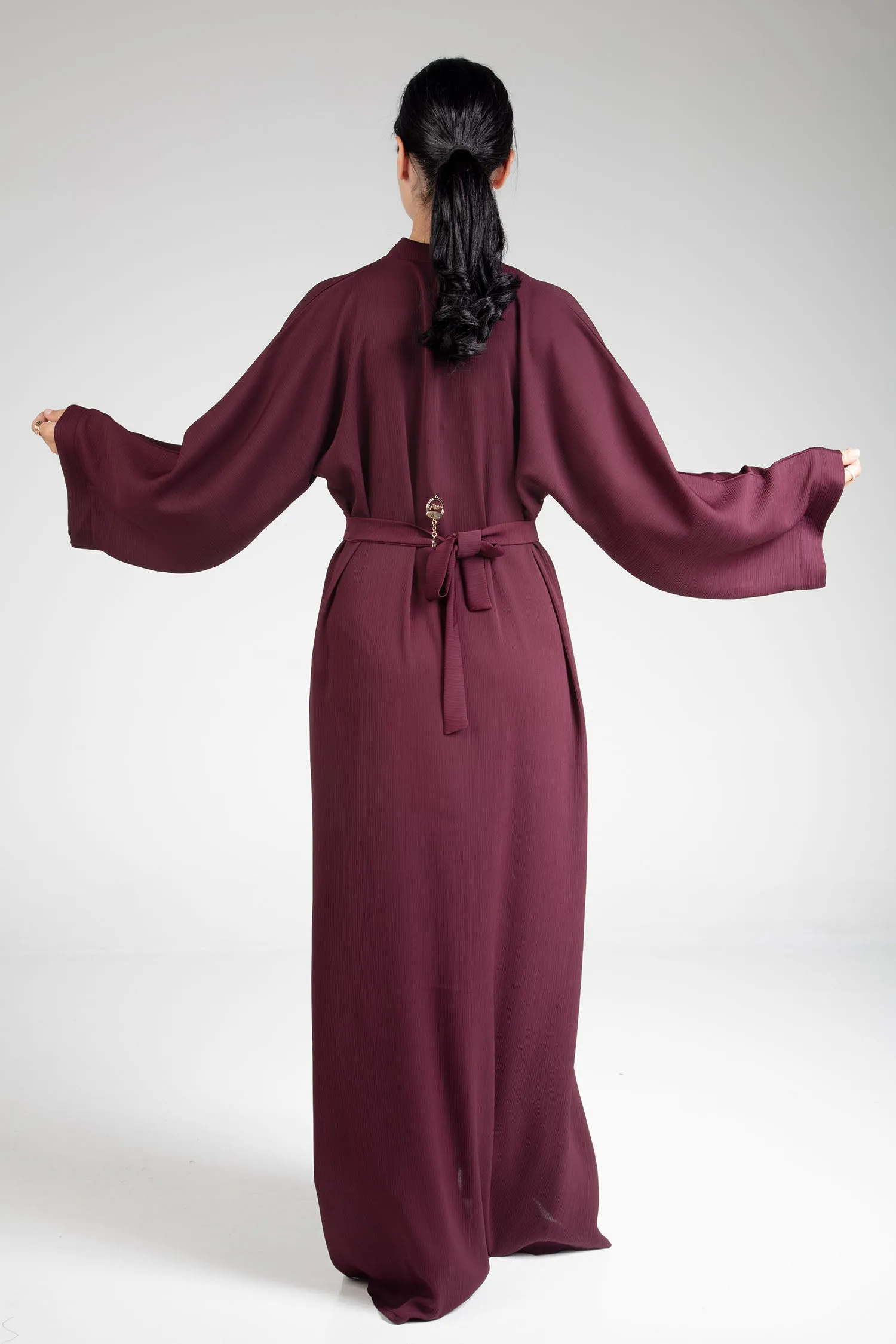 Maroon Open Abaya