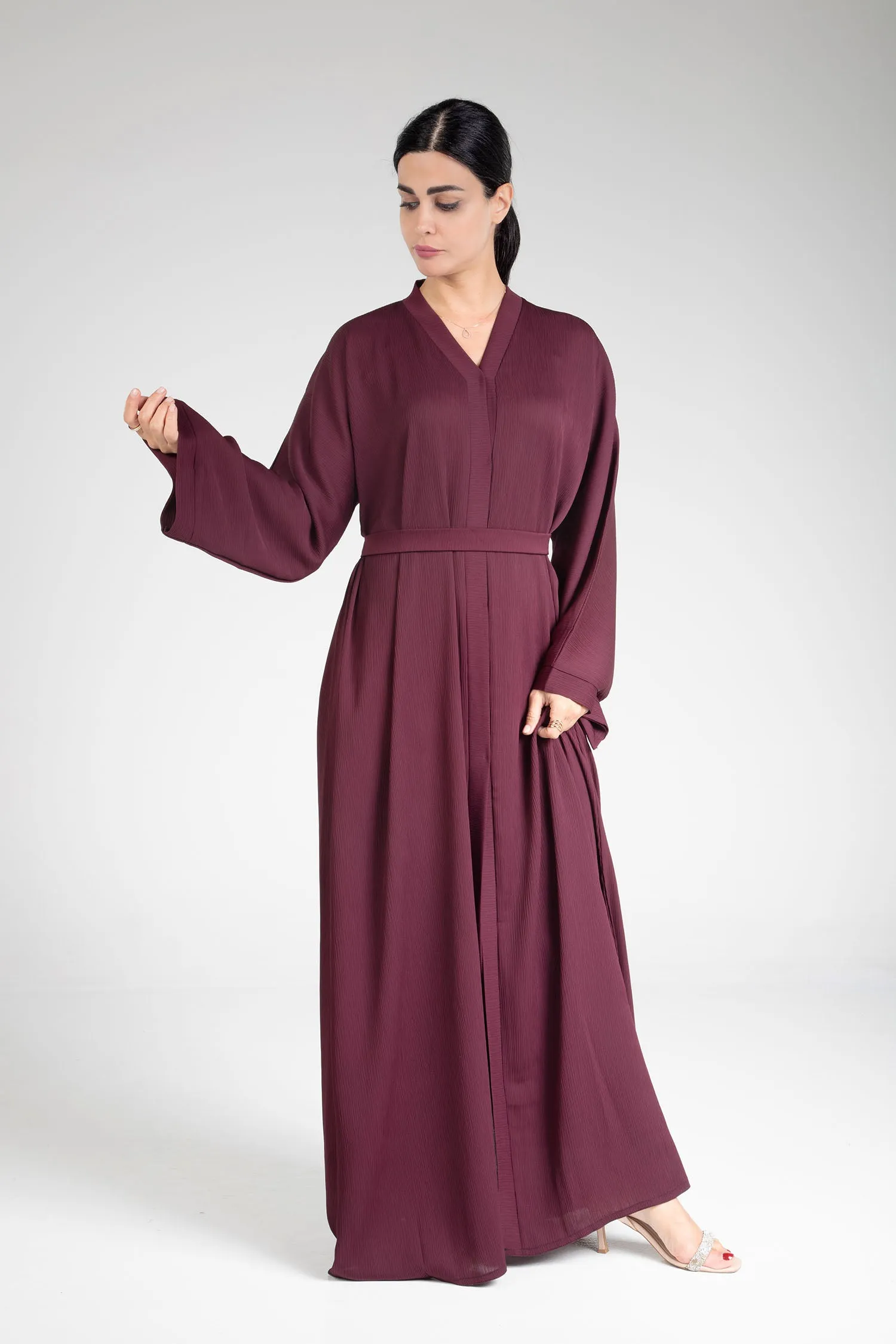 Maroon Open Abaya