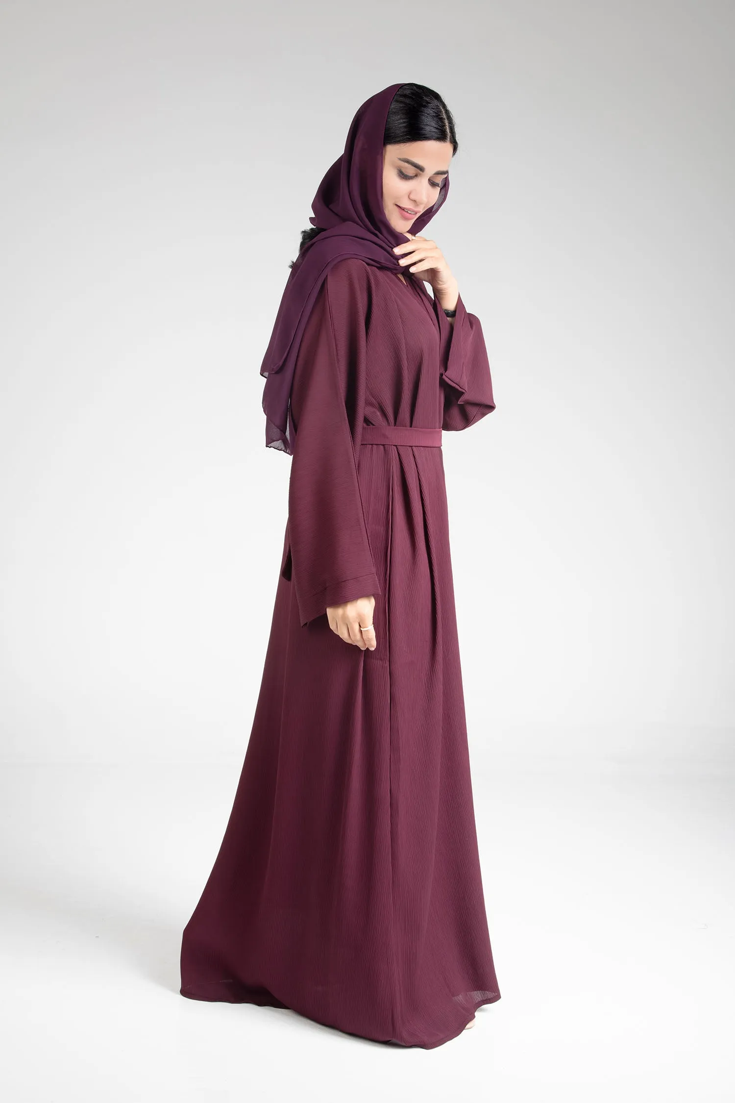 Maroon Open Abaya