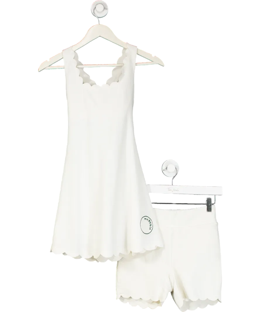 Marysia White Serena Scalloped Tennis Dress And Shorts UK 12