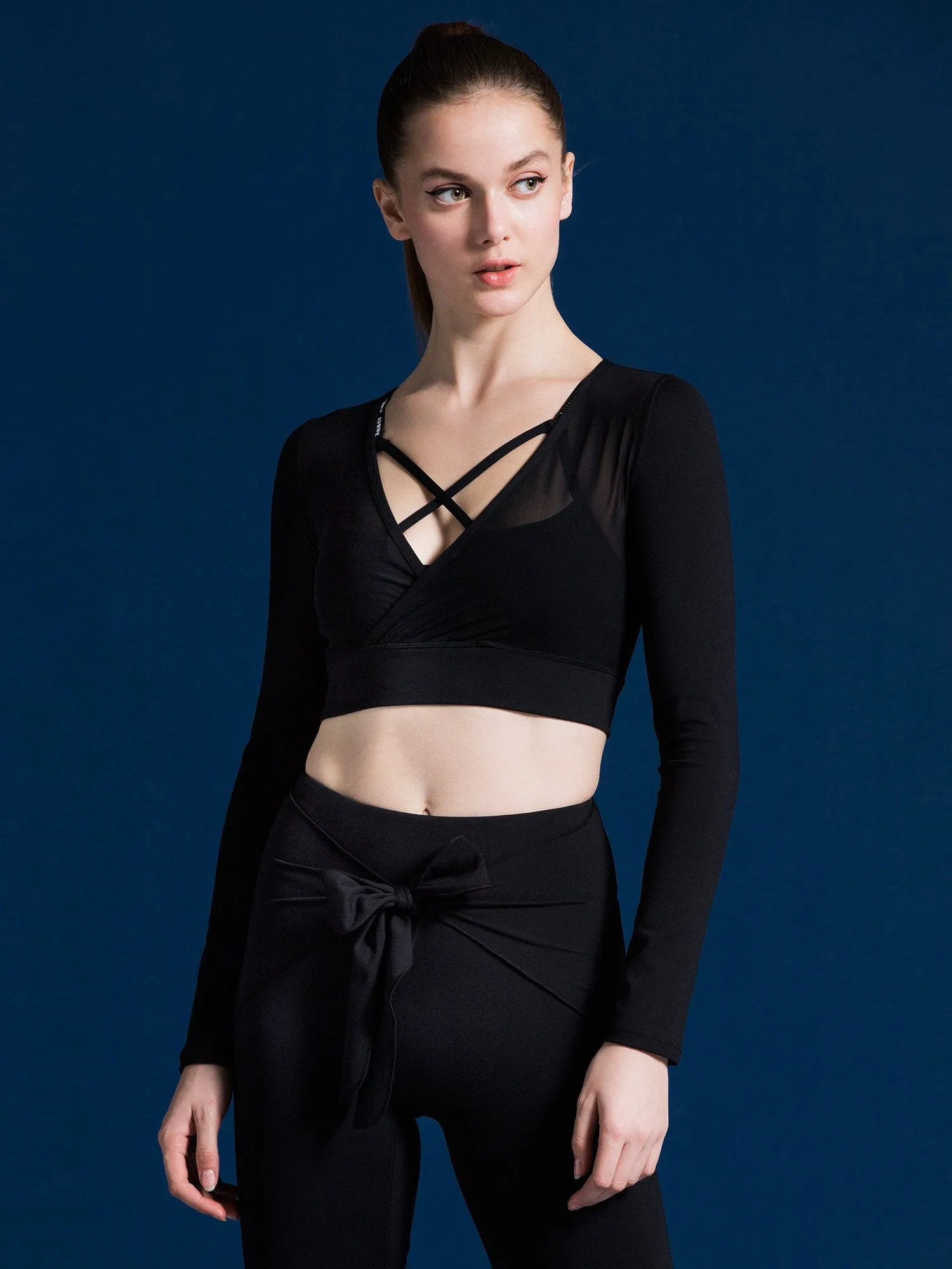 MESH & MATCH CROP TOP, BLACK MESH