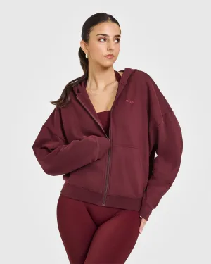 Mid Weight Zip Through Hoodie | Rosewood