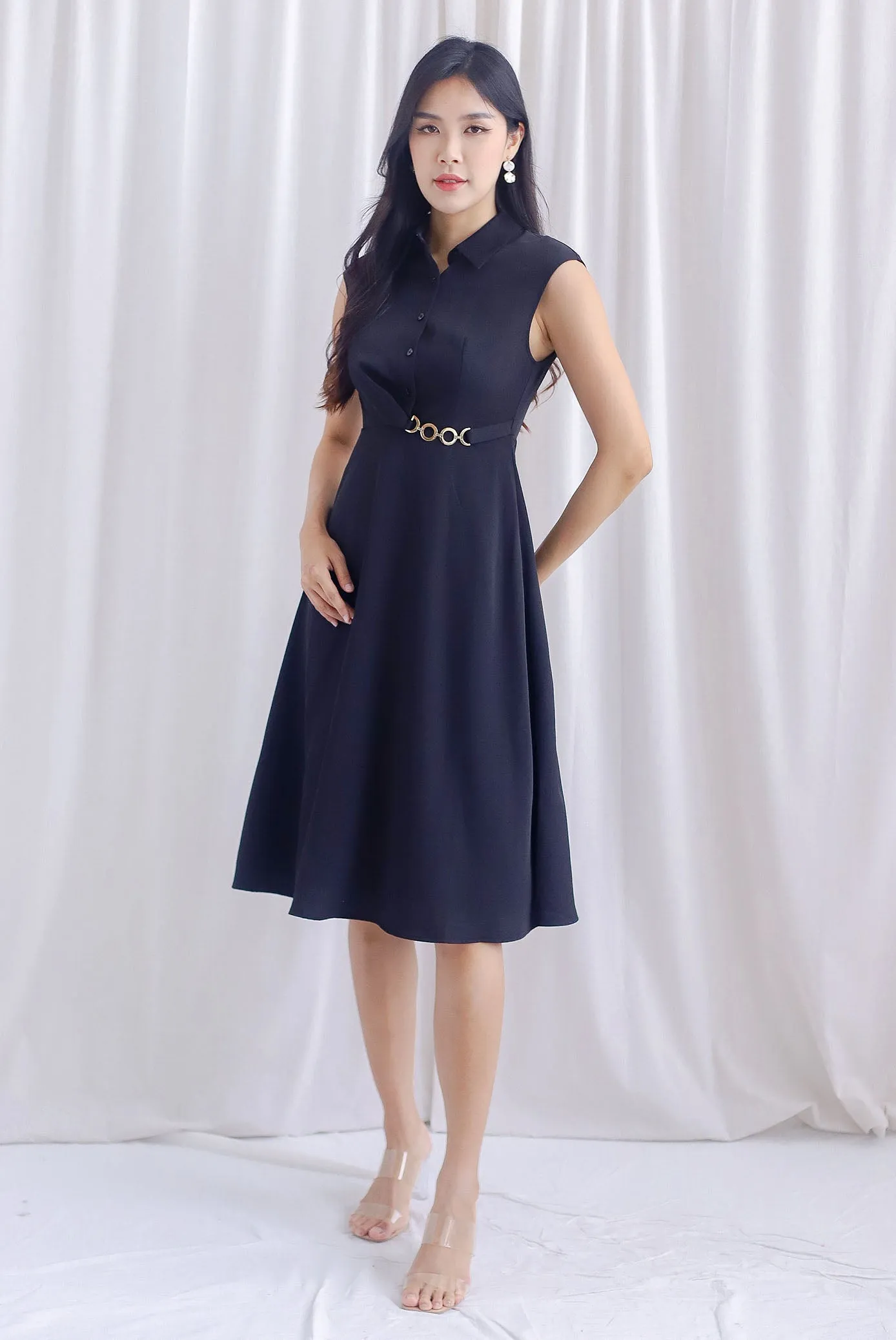 Mikayla Rings Chain Work Dress In Black