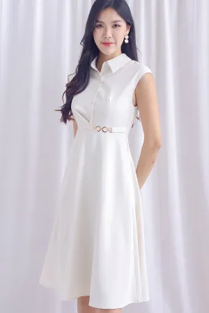 Mikayla Rings Chain Work Dress In Cream