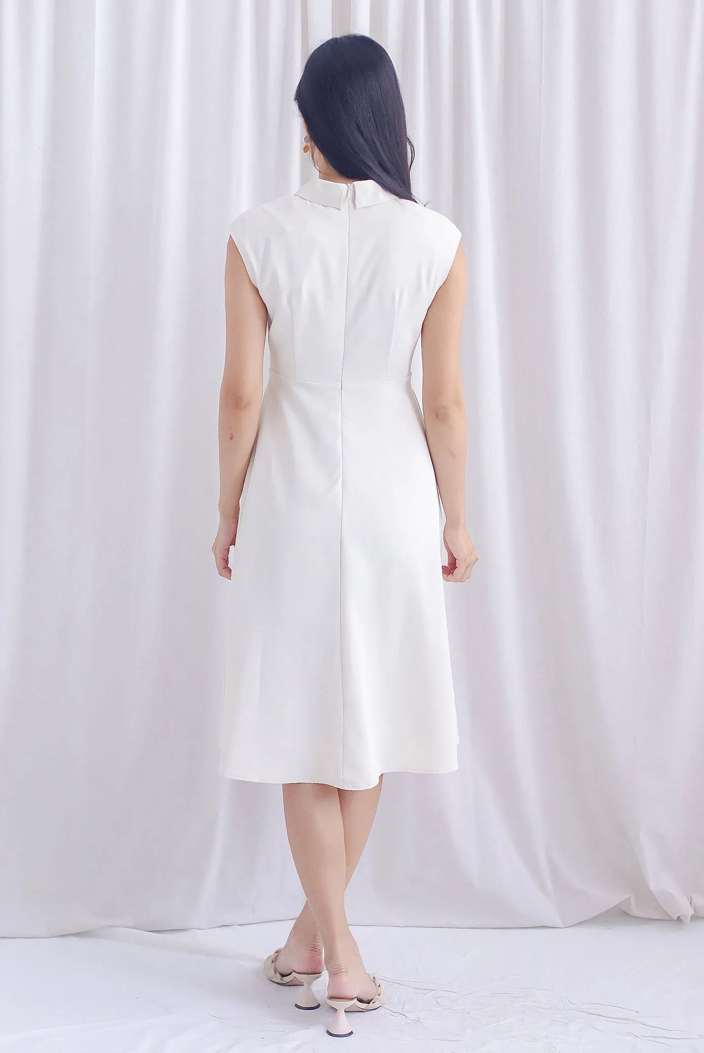 Mikayla Rings Chain Work Dress In Cream