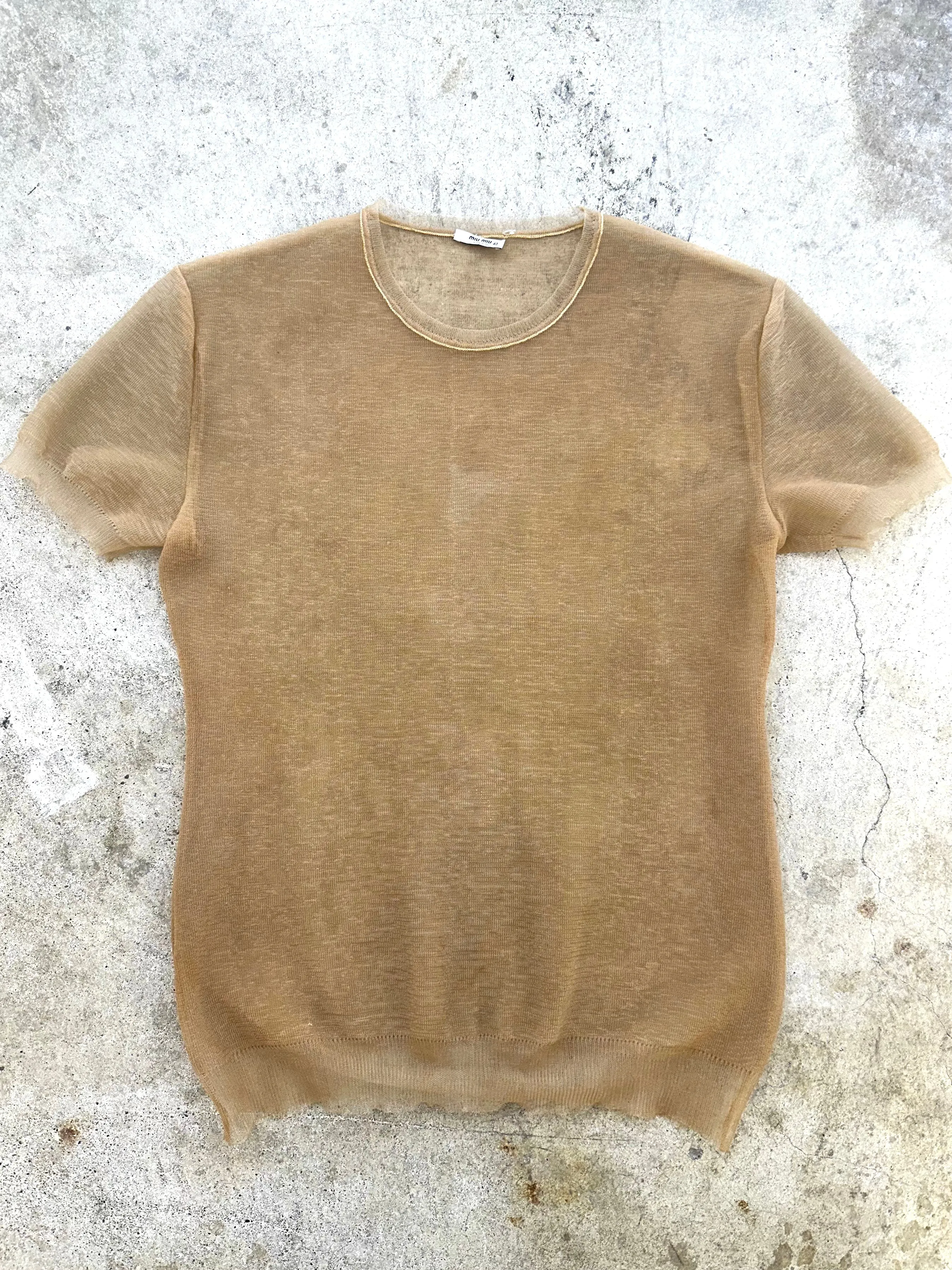 Miu Miu Mesh Crinkle Top