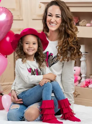 Mommy and Me Leopard X's and O's Top