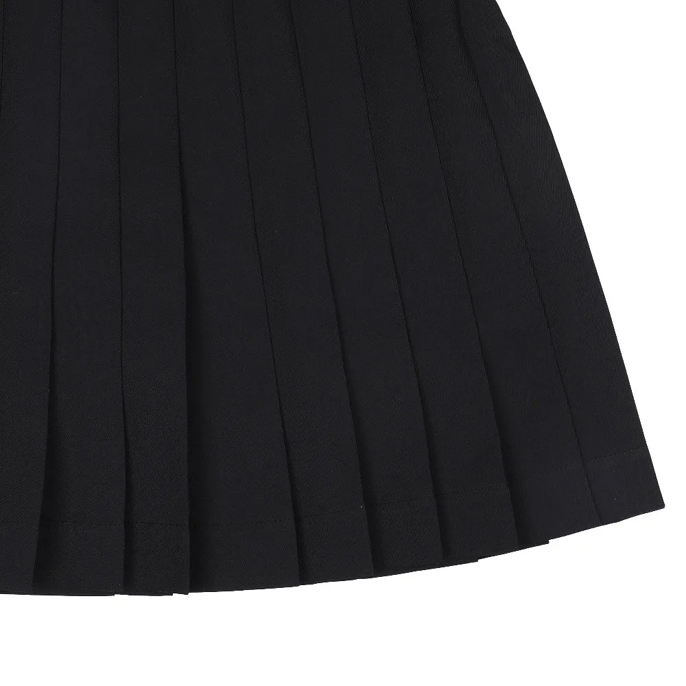 Monday Flow Checkerboard Pleated Skirt - Black