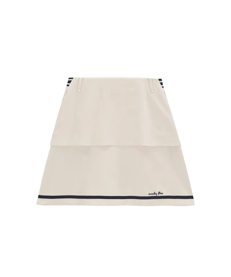 Monday Flow Layer Skirt - Ivory