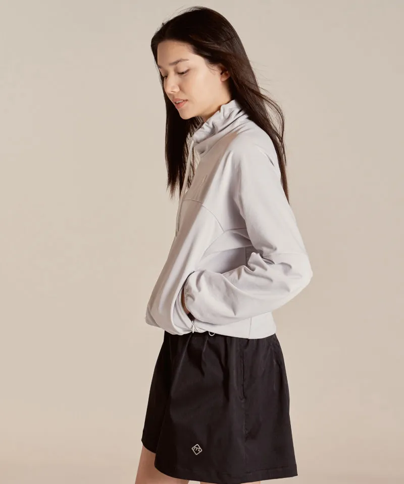 Monday Flow Soft Jersey Pullover Top - Light Grey