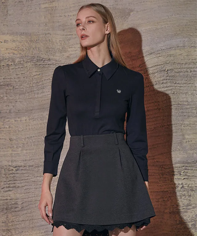 MYCL Layerd Flare Skirt - Black