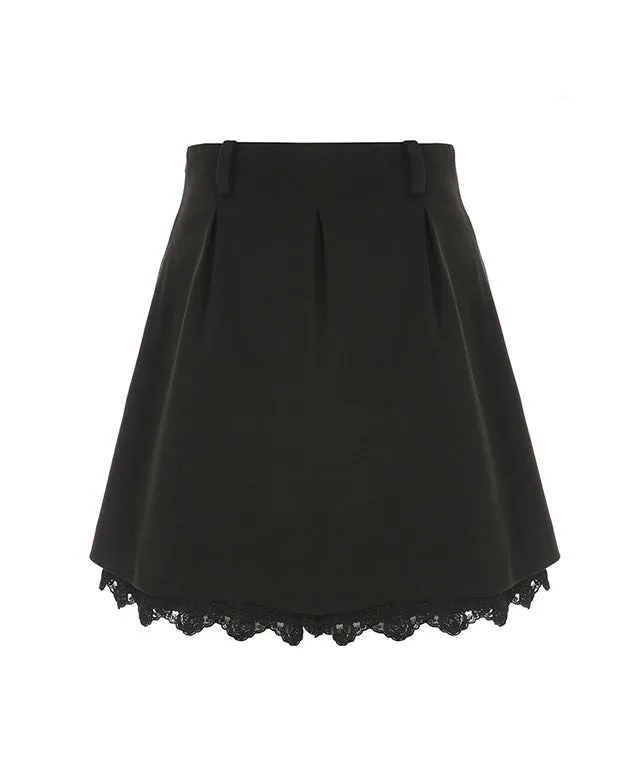 MYCL Layerd Flare Skirt - Black