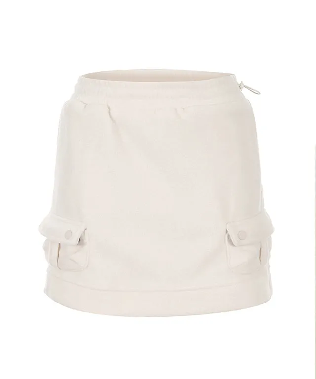 MYCL Soft-Fleece Banded Skirt - Ivory