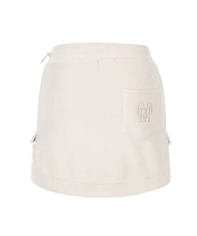 MYCL Soft-Fleece Banded Skirt - Ivory