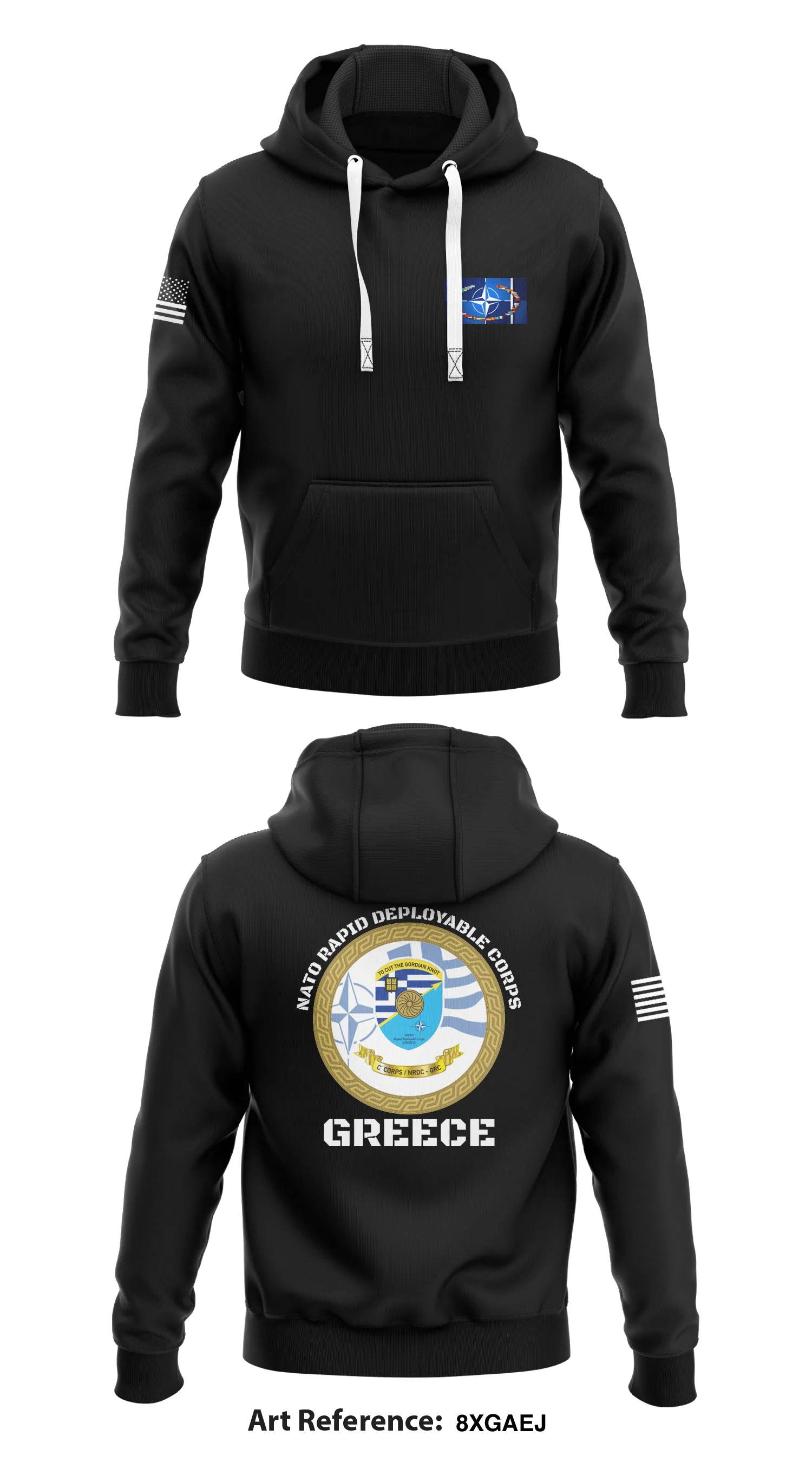 NATO Rapid Deployment Corp- Greece Store 1  Core Men's Hooded Performance Sweatshirt - 8XGaeJ