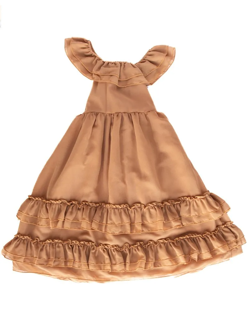 Nellie Ruffle Maxi Dress - Mocha