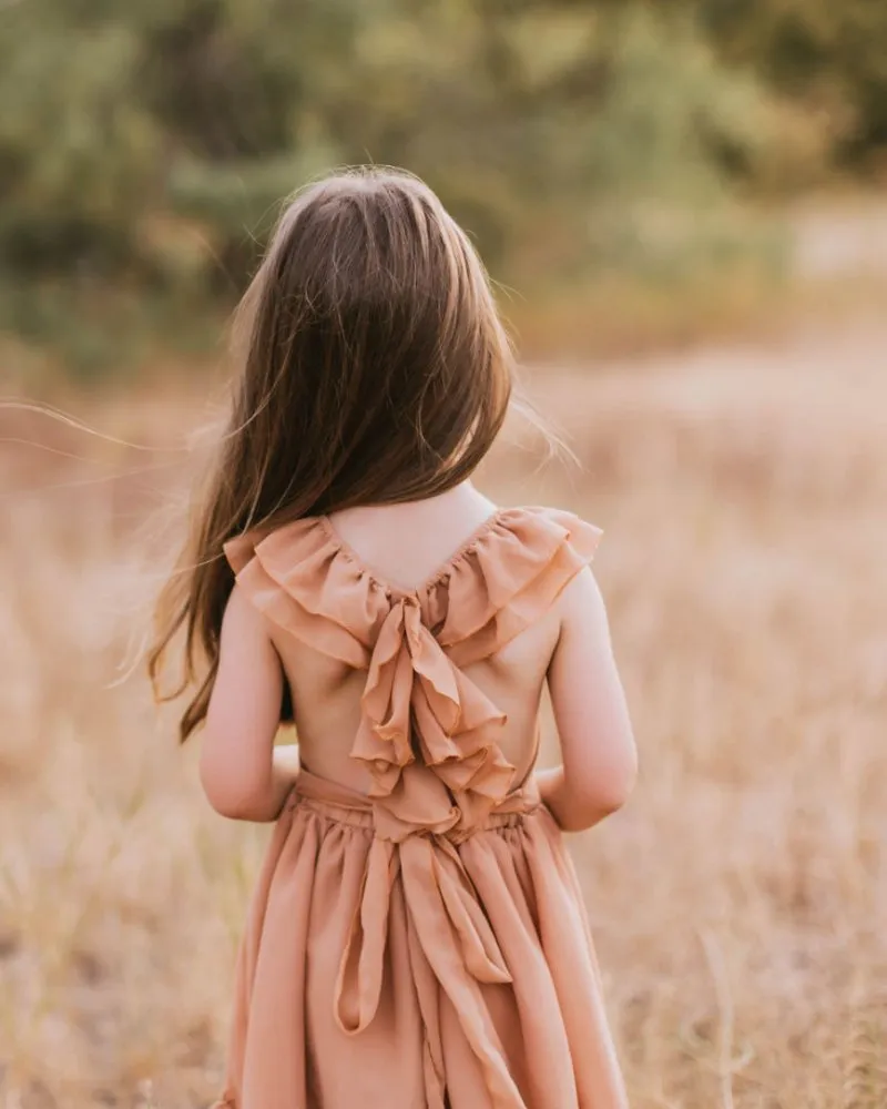 Nellie Ruffle Maxi Dress - Mocha