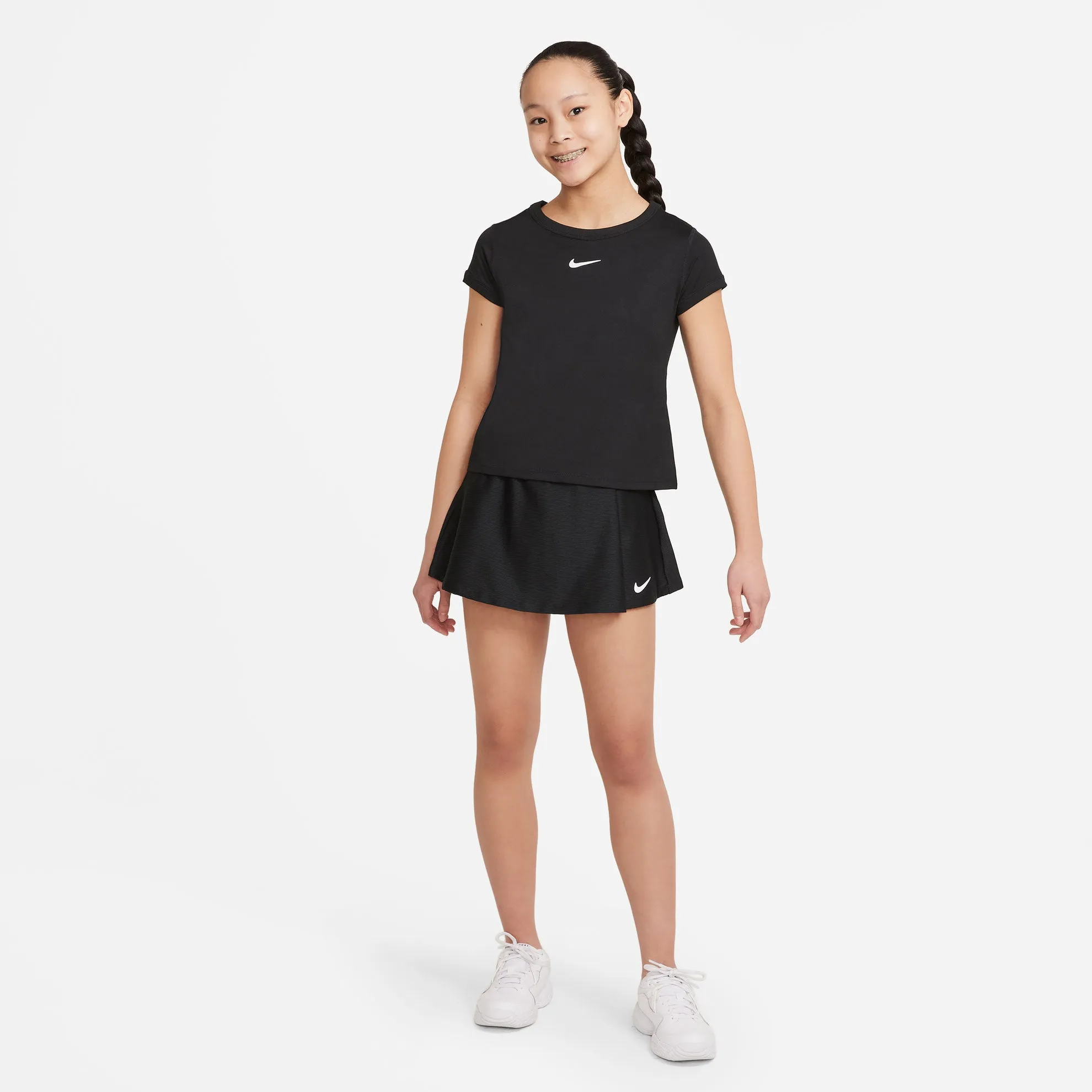 Nike Girls' Dri-FIT Victory Flouncy Skirt (Black/White)
