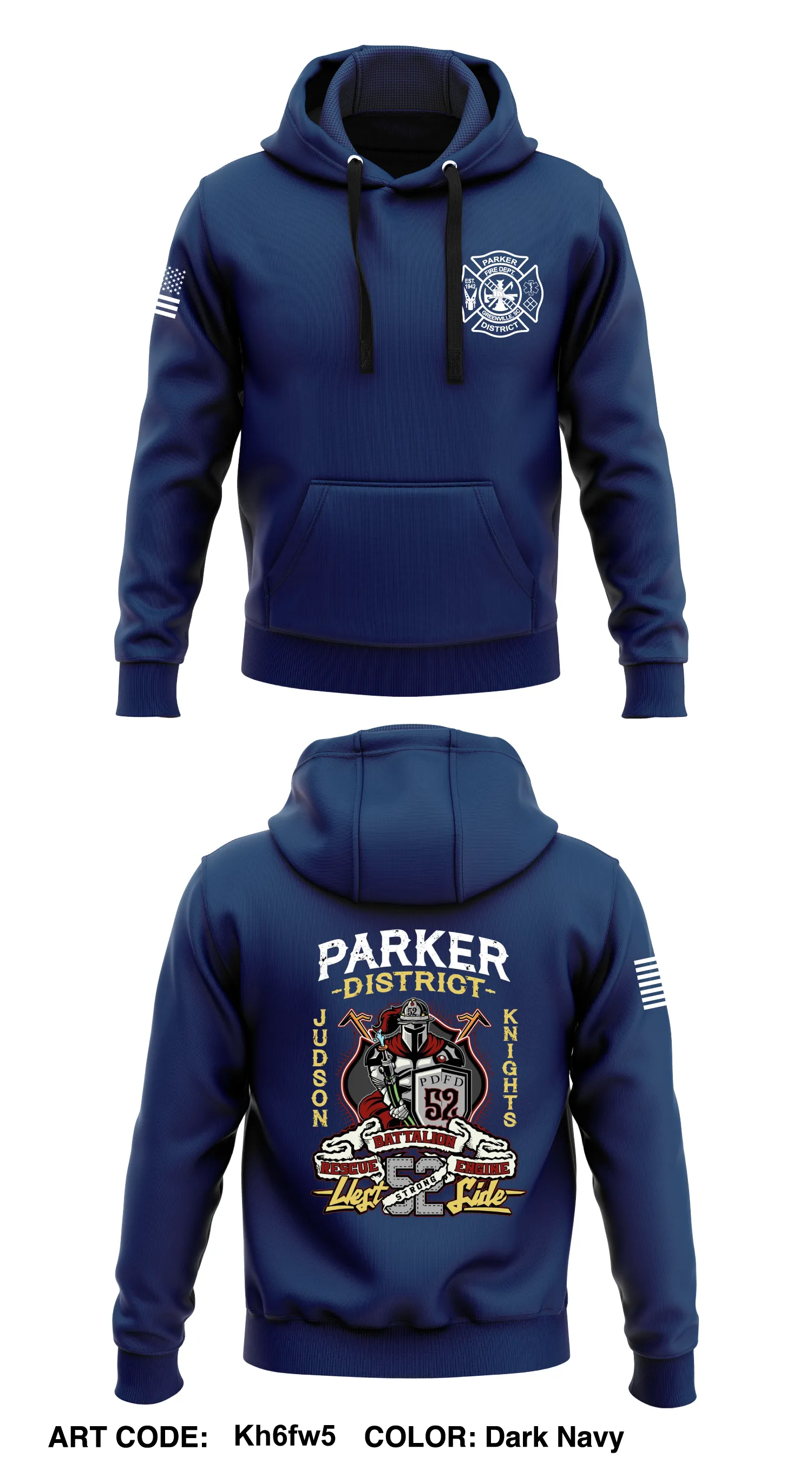Parker District Fire Department  Core Men's Hooded Performance Sweatshirt - Kh6fw5
