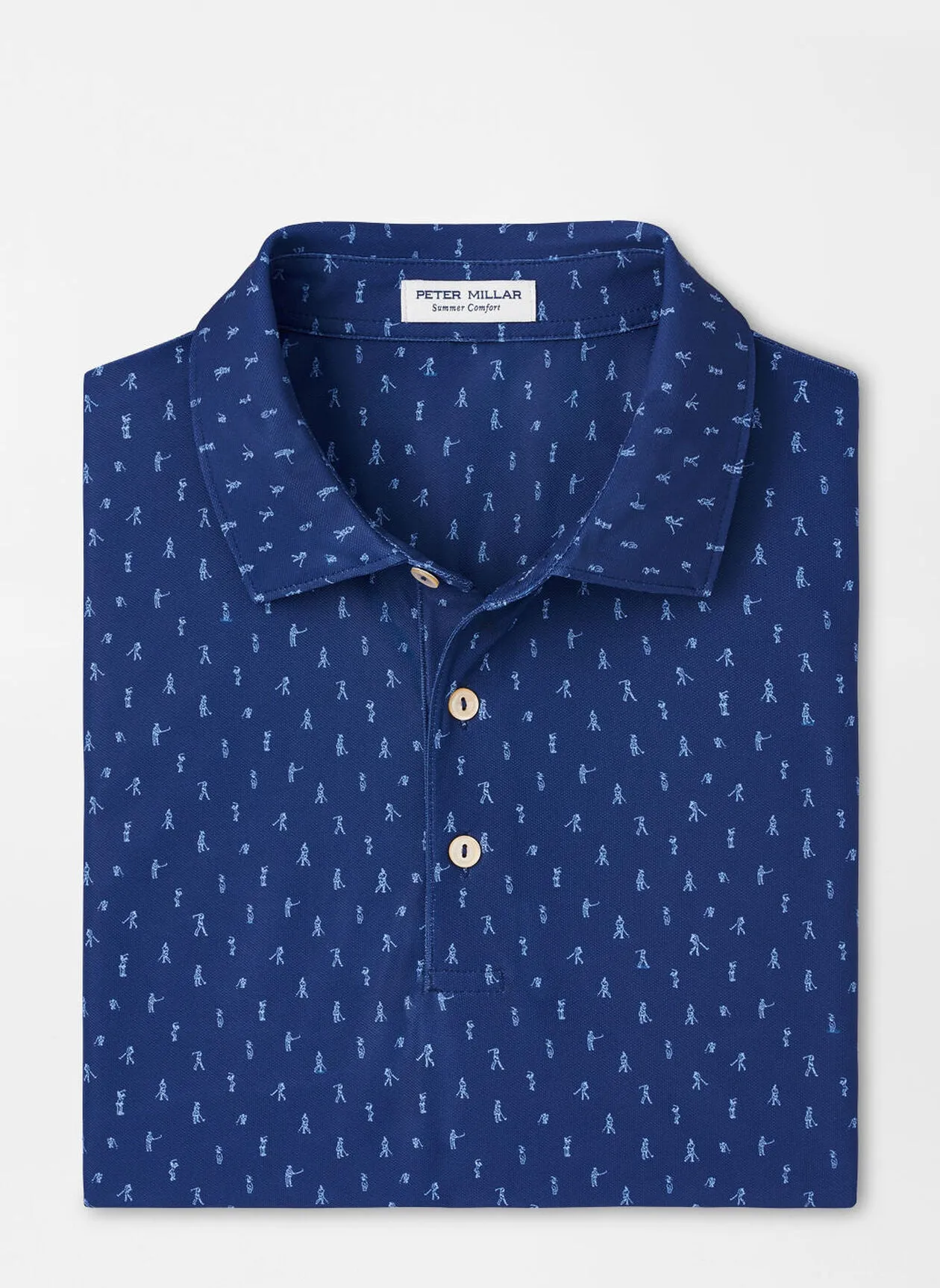 Peter Millar Mens Classic Fit Fairway Par-Tee Performance Mesh Polo - SPORT NAVY