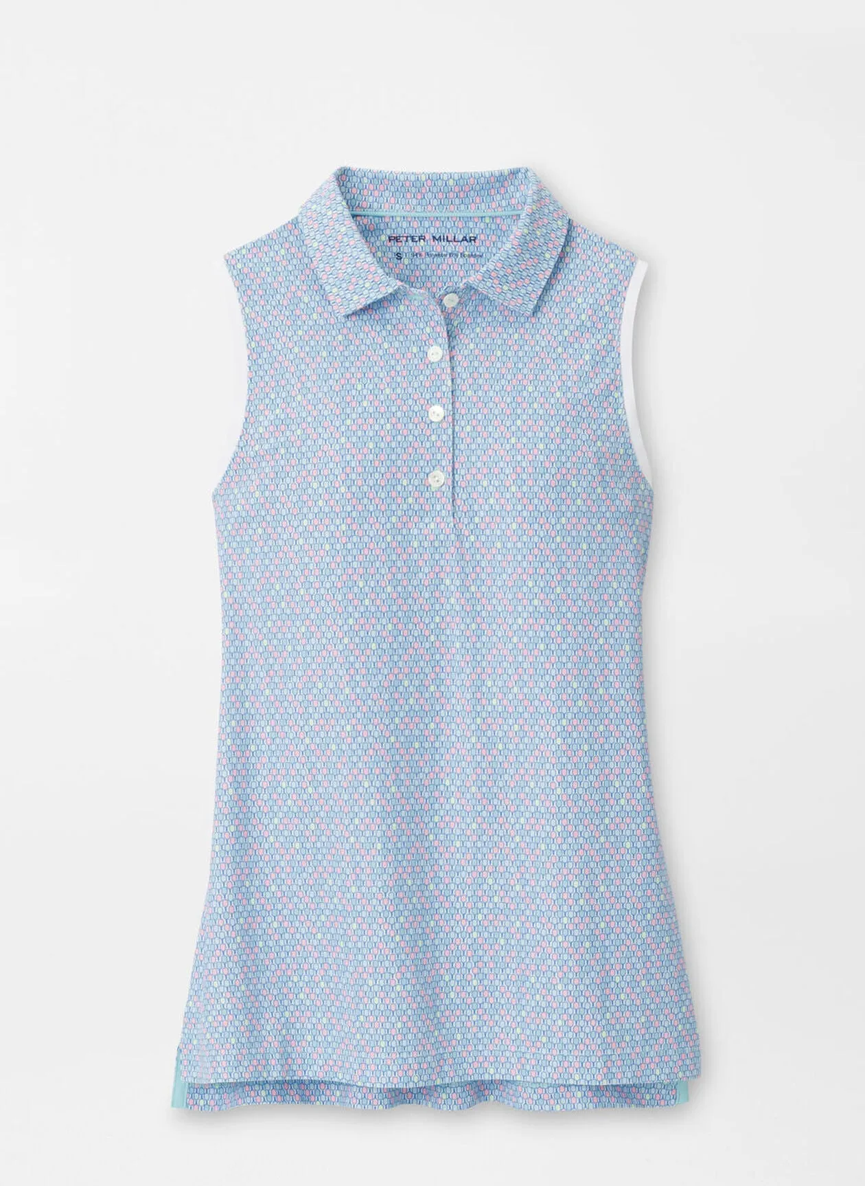 Peter Millar Womens In A Pickle Ball Banded Sport Mesh Sleeveless Button Polo - MULTI